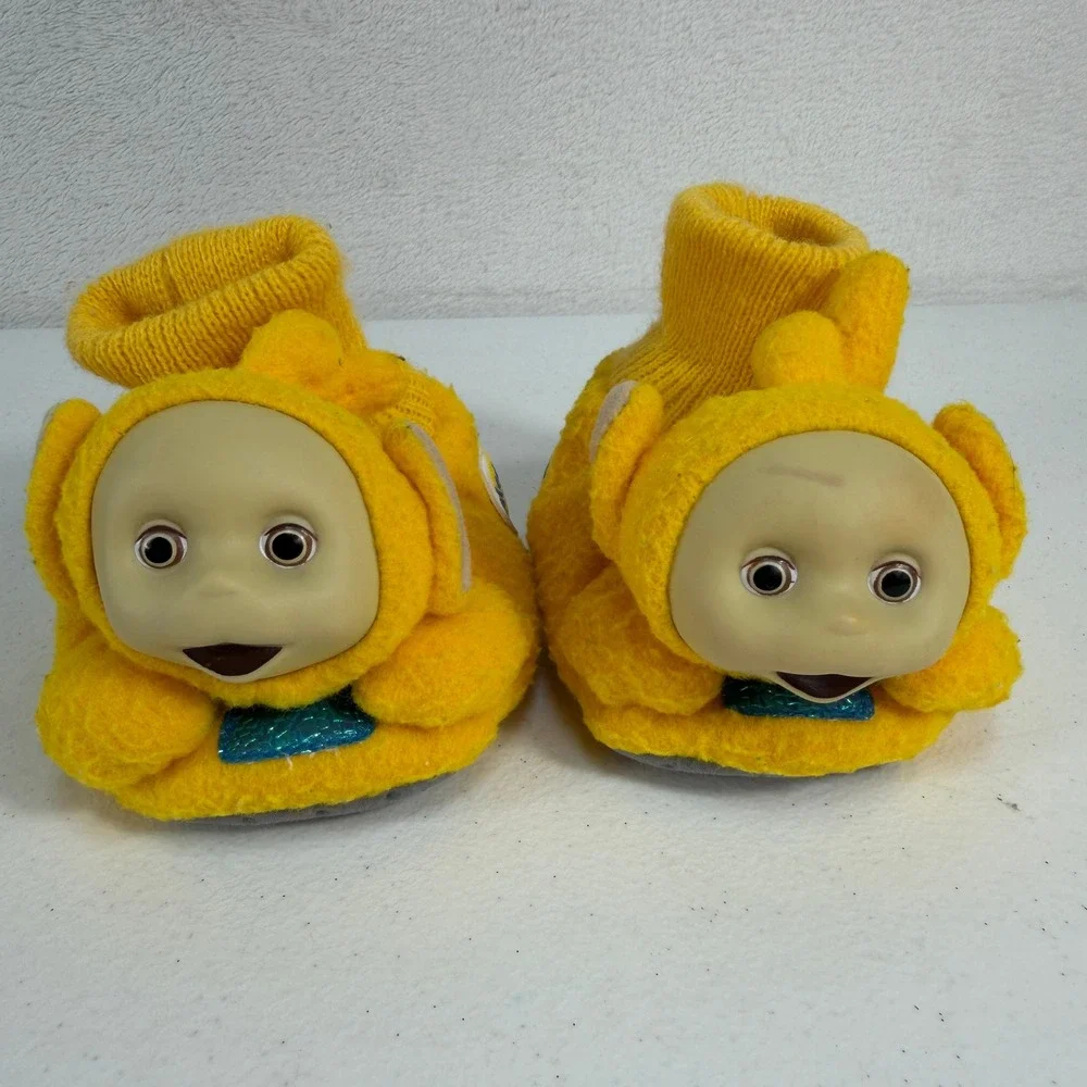 Teletubbies Toddler 3-4 Slippers Laa-Laa Vintage Plush Non-Slip Bootie Yellow